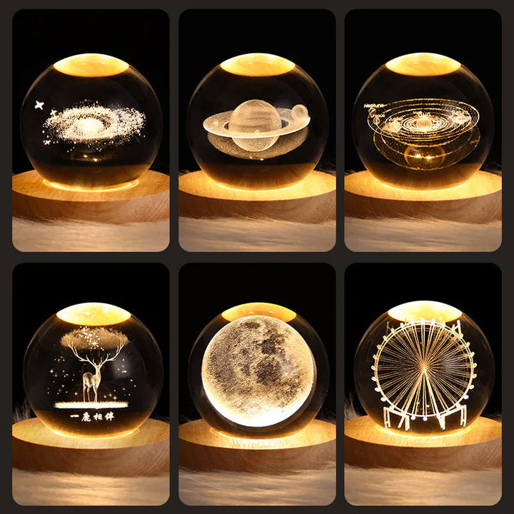 3D Kryształowe Oświetlenie Nastrojowe - GlowCryst-Saturnus 6CM-Trend Polska