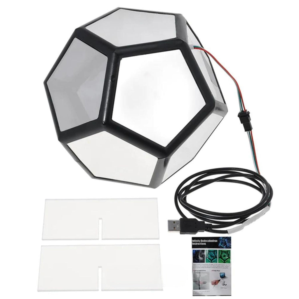 3D LED Kula Świetlna z Iluzją Głębi – LumaCore-12-ścian 20x20x20cm-Trend Polska