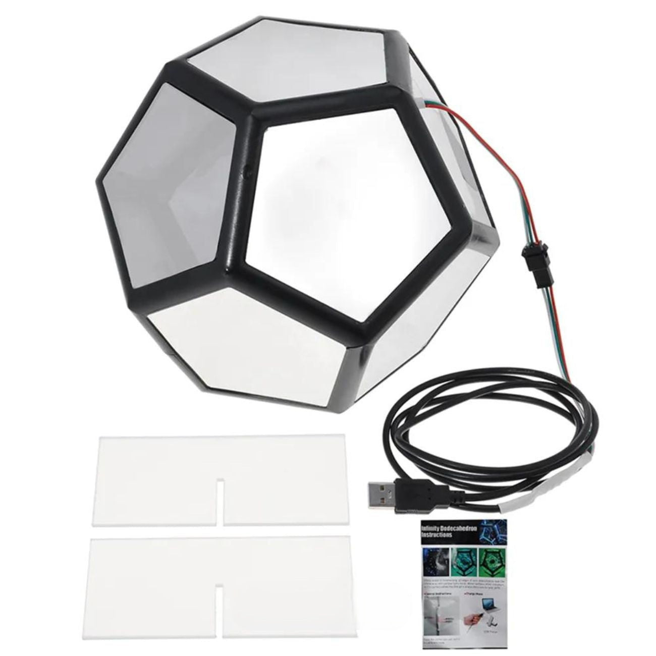 3D LED Kula Świetlna z Iluzją Głębi – LumaCore-12-ścian 20x20x20cm-Trend Polska
