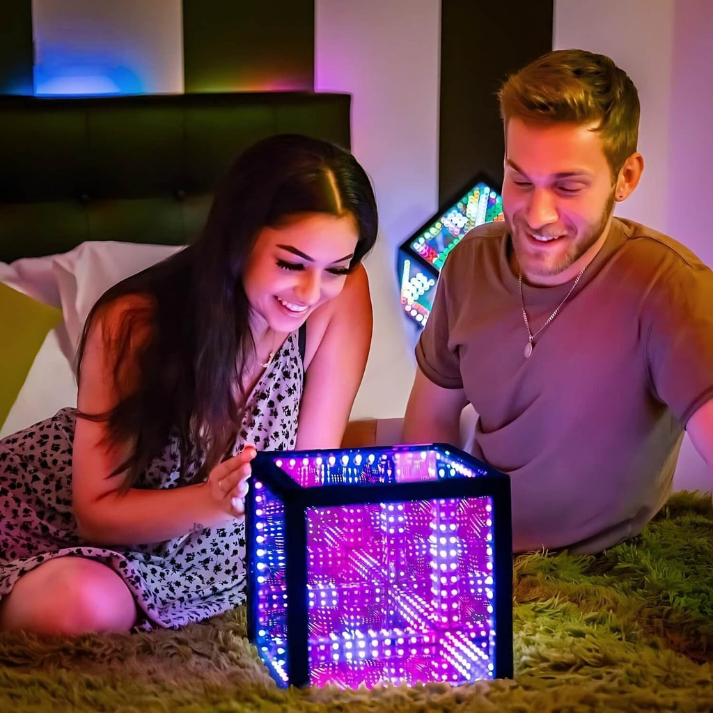 3D LED Kula Świetlna z Iluzją Głębi – LumaCore-12-ścian 20x20x20cm-Trend Polska