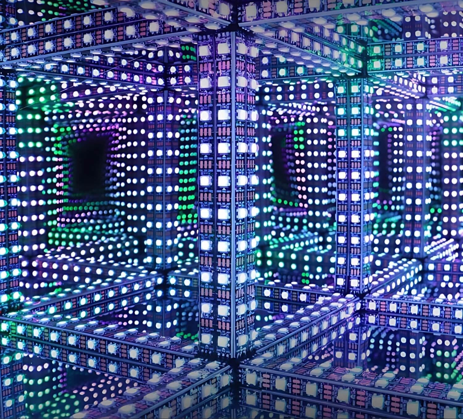 3D LED Kula Świetlna z Iluzją Głębi – LumaCore-12-ścian 20x20x20cm-Trend Polska