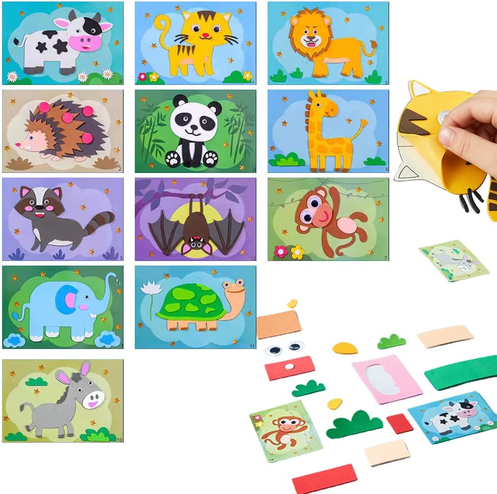3D Piankowe Puzzle Naklejkowe - PuzzlePal-Klasyczne Zwierzęta (Zestaw 12)-Trend Polska