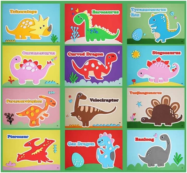 3D Piankowe Puzzle Naklejkowe - PuzzlePal-Świat Dinozaurów (Zestaw 12)-Trend Polska
