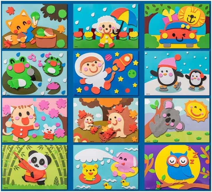 3D Piankowe Puzzle Naklejkowe - PuzzlePal-Zwierzęta Lądowe (Zestaw 12)-Trend Polska