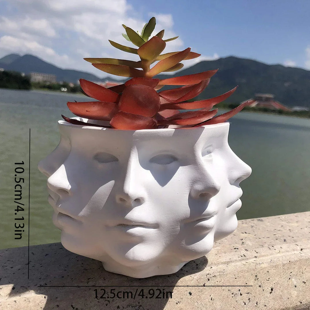 3D Twarz Doniczka - FaceBloom-Biały-Trend Polska
