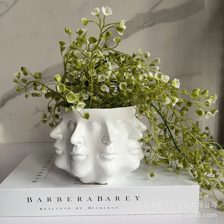 3D Twarz Doniczka - FaceBloom-Biały-Trend Polska