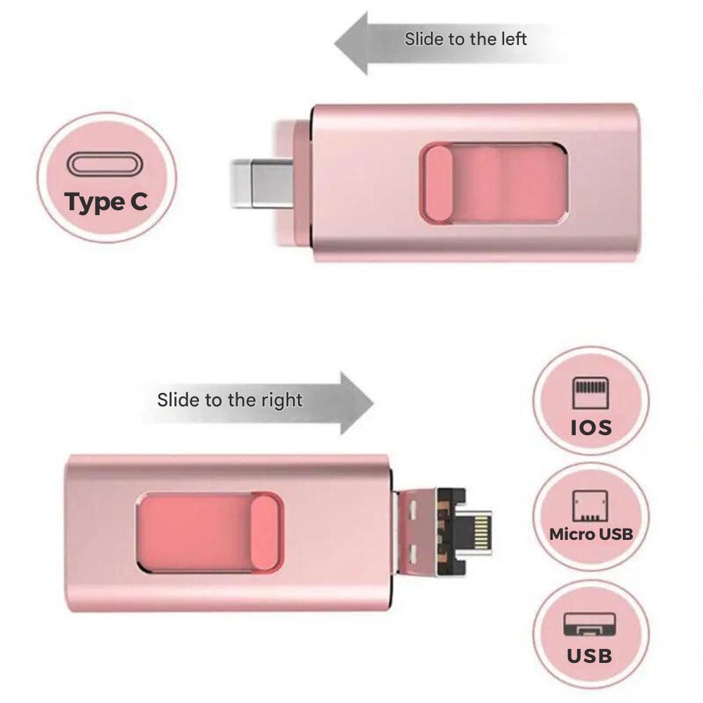 4-wjowy Flashdrive dla każdego urządzenia - DataFlex-64GB-Srebrny-Trend Polska