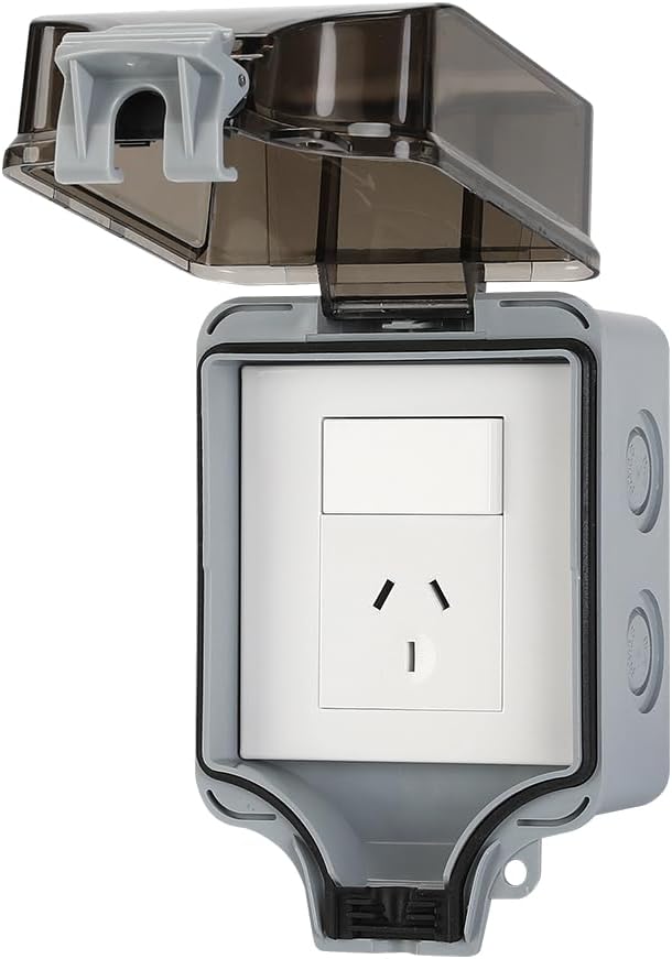IP66 zewnętrzny wodoodporny gniazdko ścienne z zamykanym pokrywem – PowerGuard