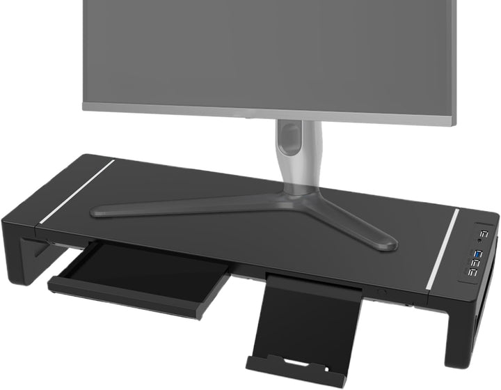 Regulowany stojak na monitor z szufladą – Stravon