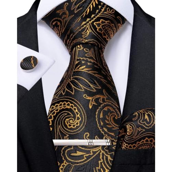 Men's Paisley Formal Tie Set - Refined Wedding & Event Accessories 46