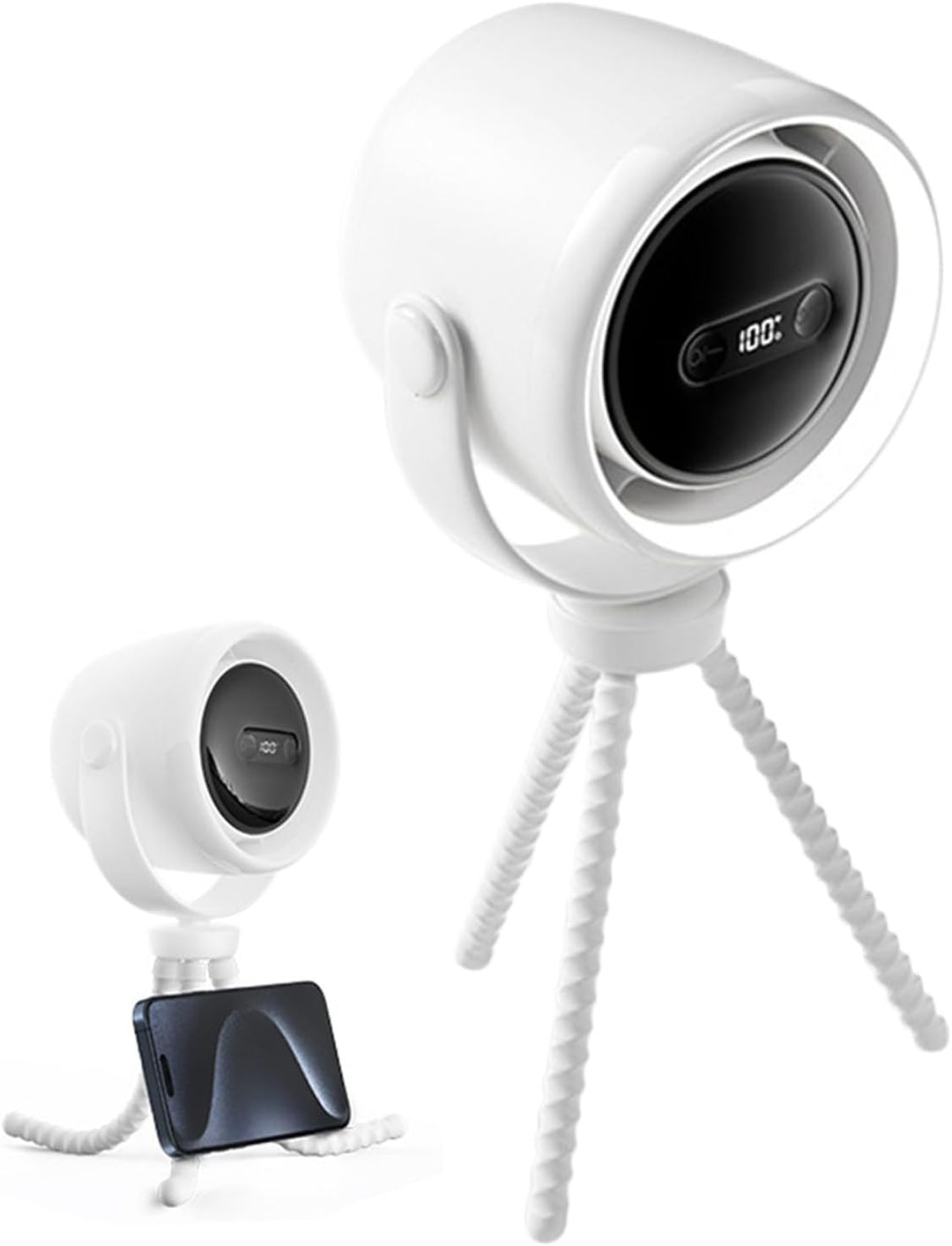 Rechargeable clip-on stroller fan with night light 100 speeds