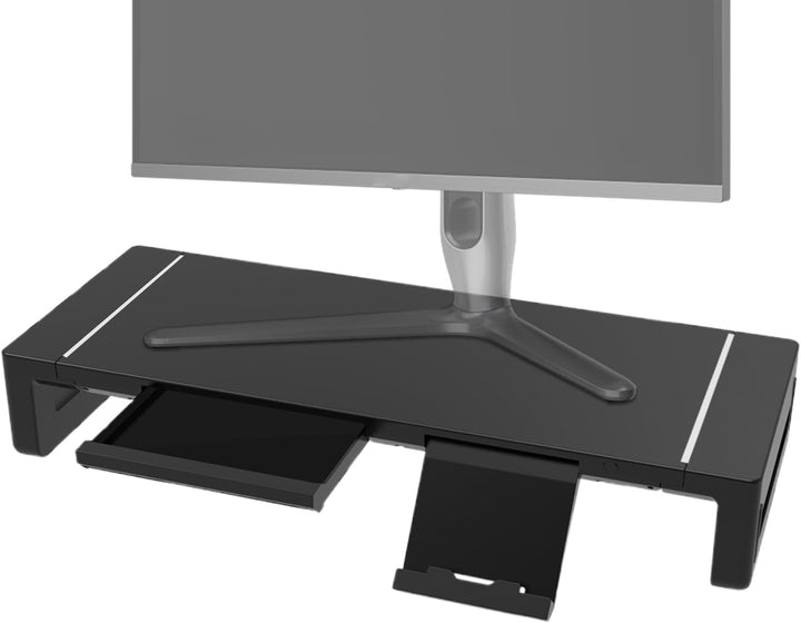 Regulowany stojak na monitor z szufladą – Stravon