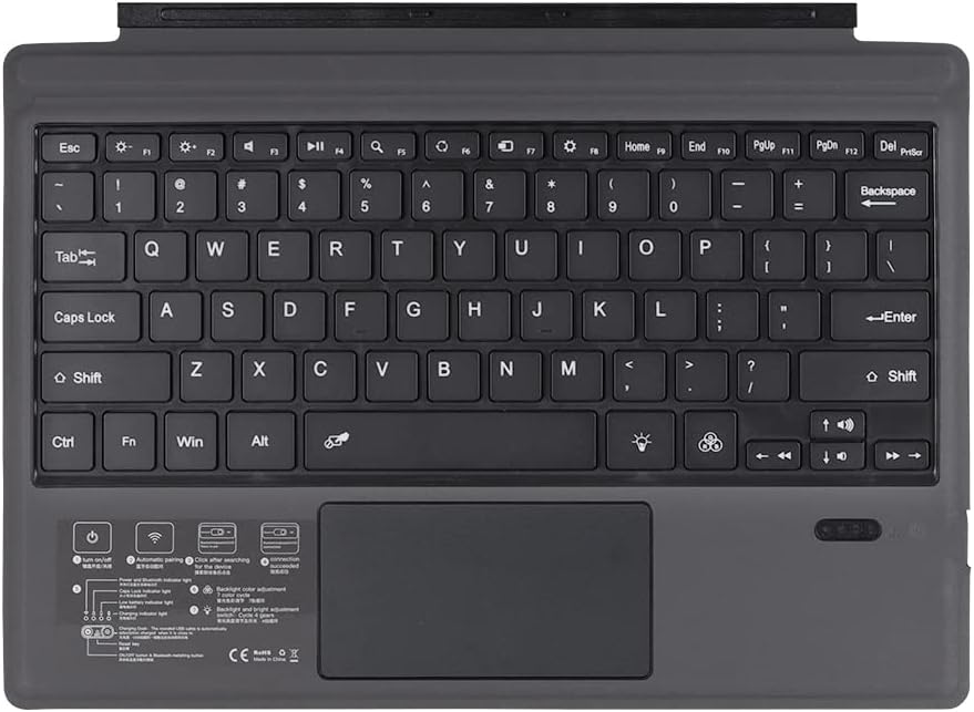Bezprzewodowa klawiatura Bluetooth z podświetleniem i gładzikiem do Surface Pro – Nexora