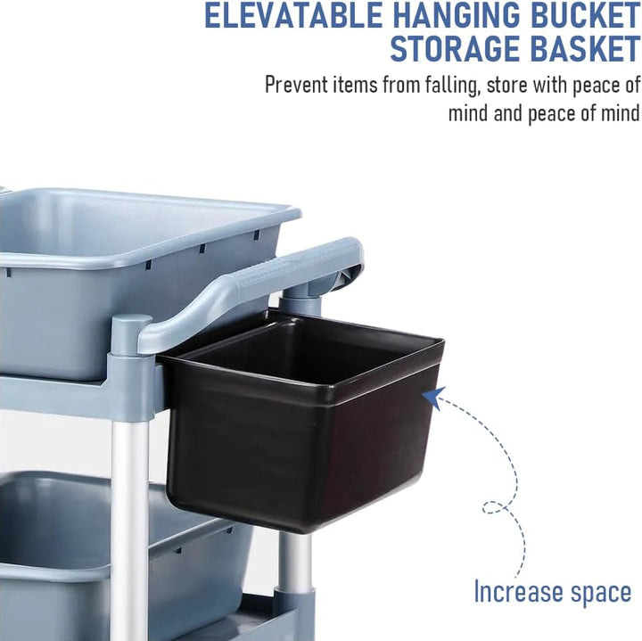 3-poziomowy wózek serwisowy z blokowanymi kołami – ServePro