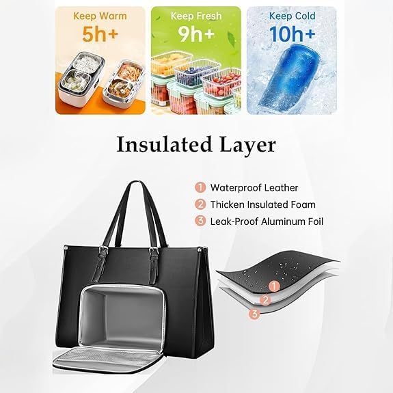 Damska izolowana torba na lunch z kieszenią na laptopa