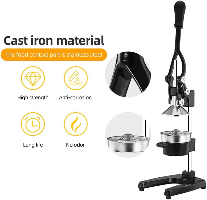 Wyciskarka ręczna z żeliwa z wydajnością 99% i obudową ze stali nierdzewnej – Orvado