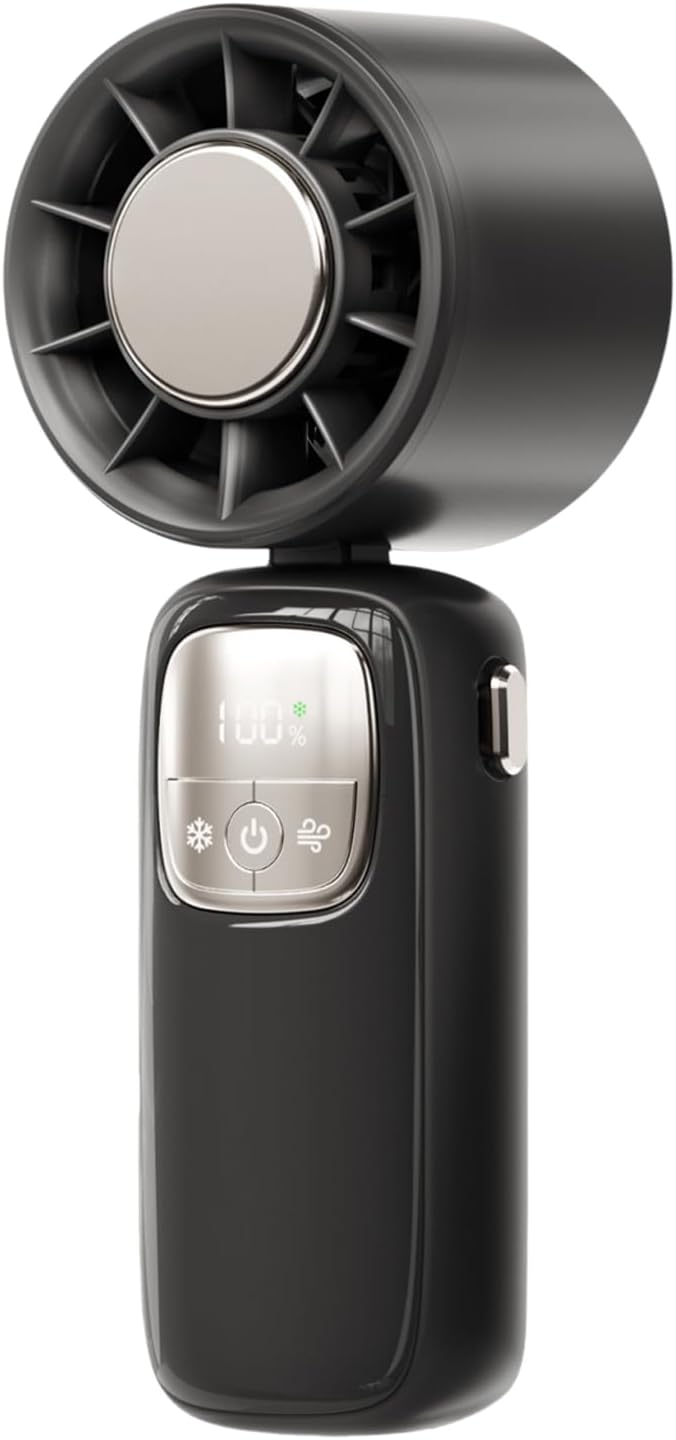 Przenośny składany wentylator ręczny z wyświetlaczem LED 100 prędkości