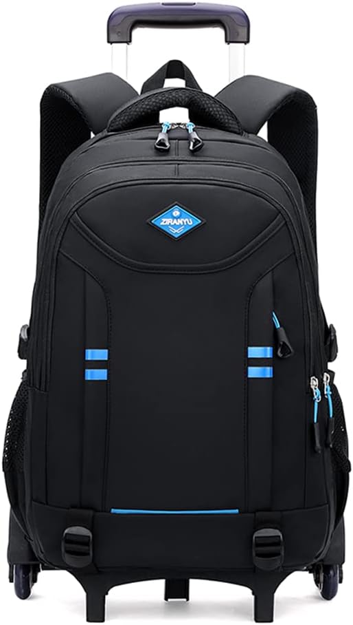 Plecak szkolny na kółkach z wieloma kieszeniami dla chłopców – torba przekształcająca się w wózek