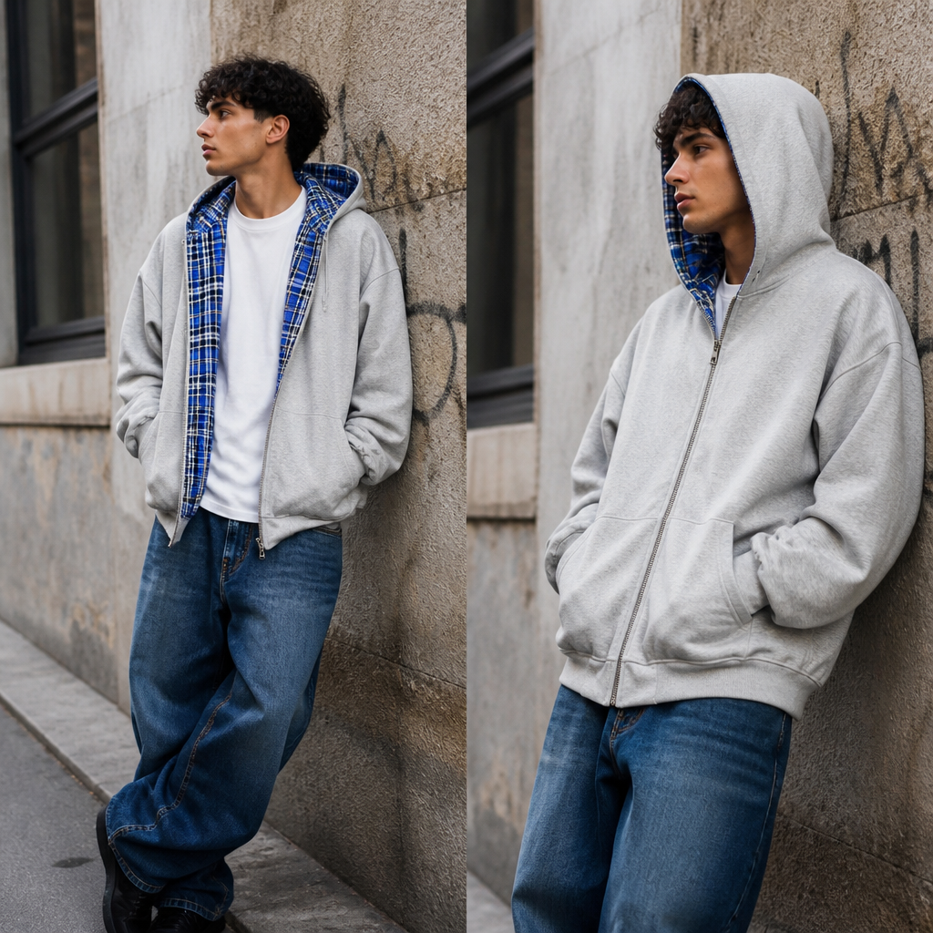 Dwustronna Bluza Oversize z Kapturem – Ruben