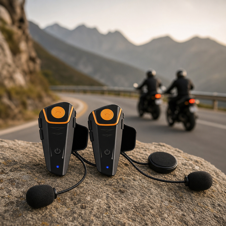 Interkom Motocyklowy Bluetooth 5.0 – Zasięg 1000 m – MotoVox