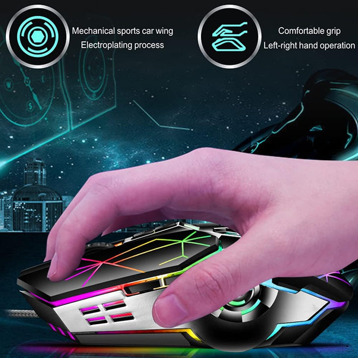 87-klawiszowa mechaniczna klawiatura gamingowa z podświetleniem RGB, z niebieskimi switchami