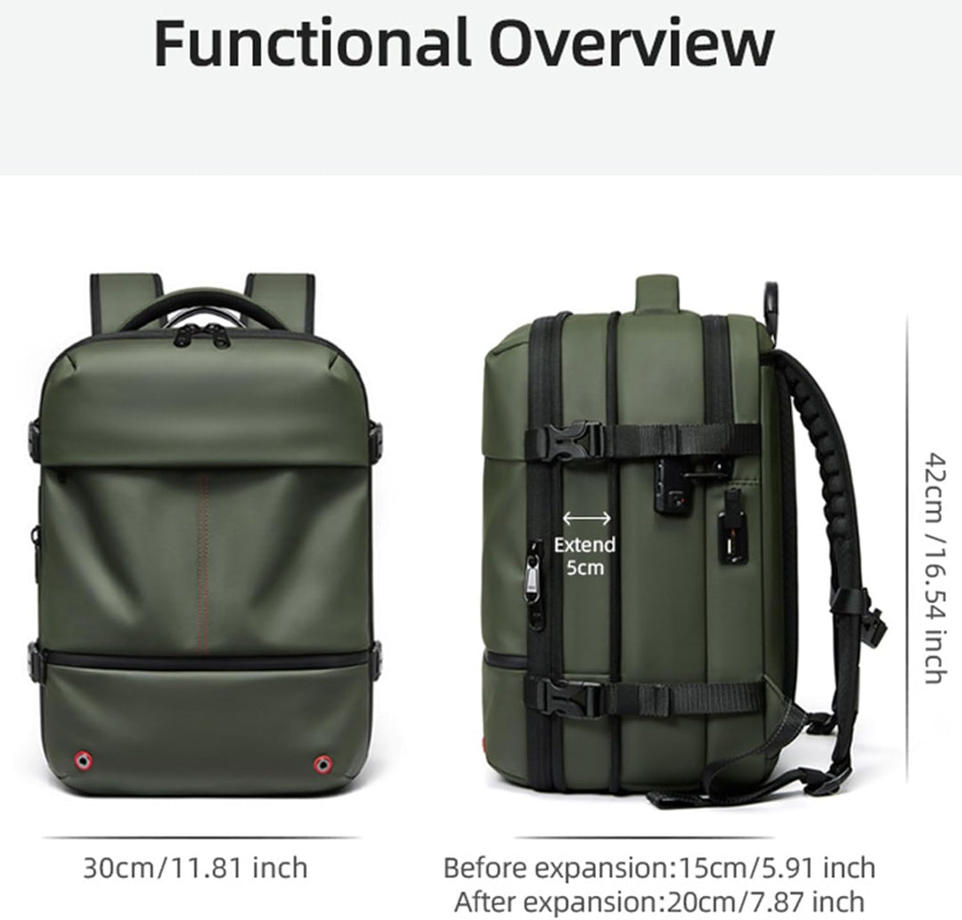 Rozszerzalny i wodoodporny plecak podróżny z kompresją próżniową – Arvid