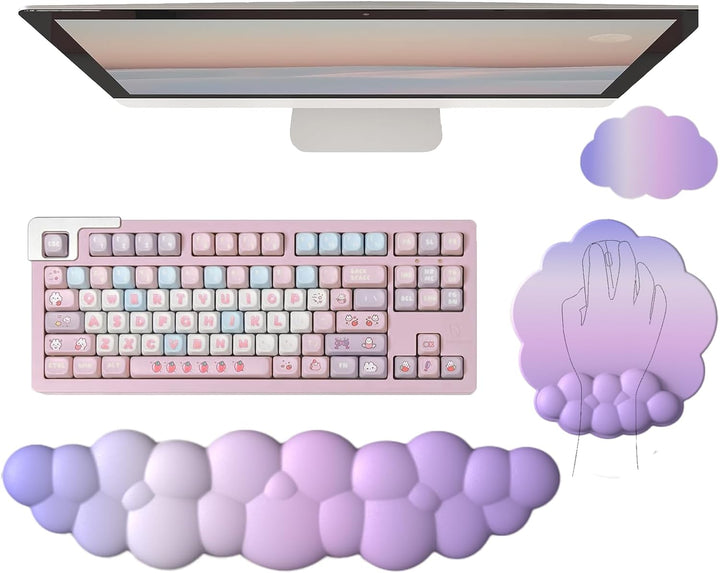Chmurowa ergonomiczna podkładka pod nadgarstek z podkładką pod mysz i podstawką – Zeyora