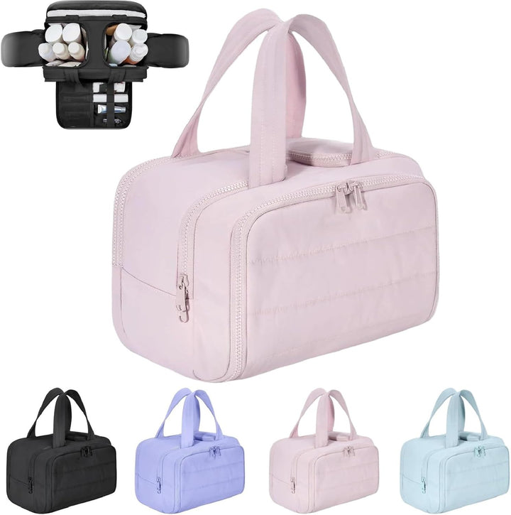 Torebka kosmetyczna podróżna – Duża wodoodporna torba na kosmetyki i organizer do makijażu (4-w-1) – Selvane