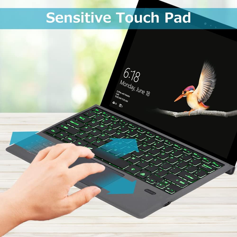 Bezprzewodowa klawiatura Bluetooth z podświetleniem i gładzikiem do Surface Pro – Nexora
