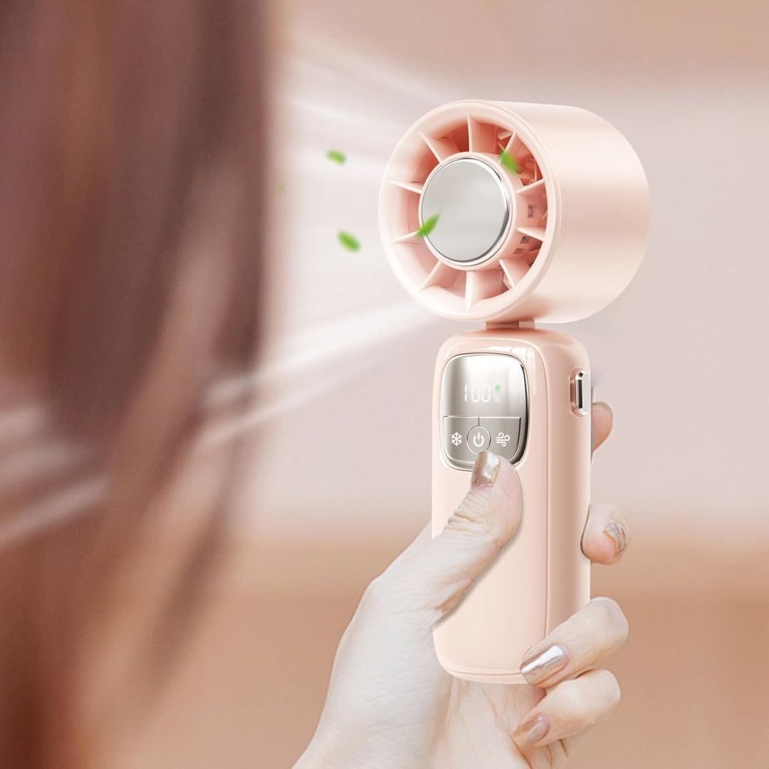 Przenośny składany wentylator ręczny z wyświetlaczem LED 100 prędkości