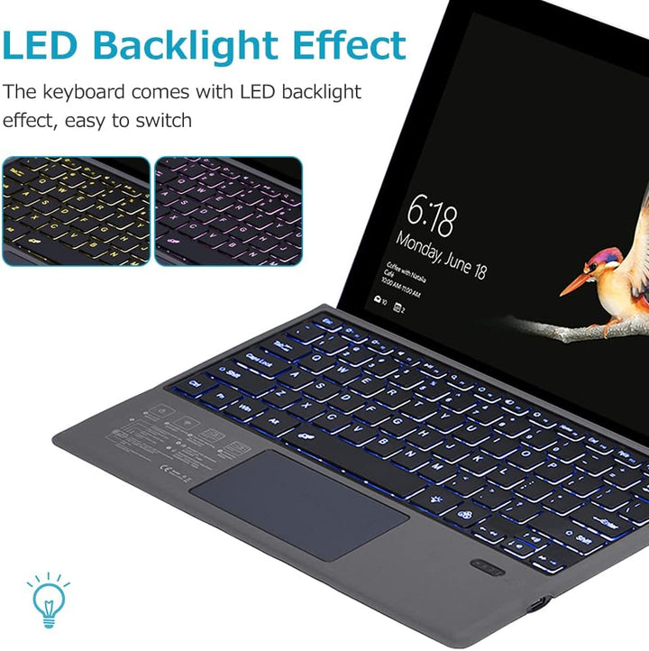 Bezprzewodowa klawiatura Bluetooth z podświetleniem i gładzikiem do Surface Pro – Nexora