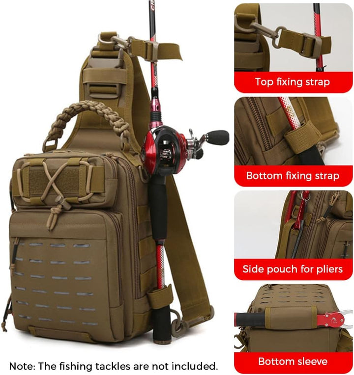 Torba Angel Sling z wieloma kieszeniami do przechowywania sprzętu wędkarskiego – Arvion
