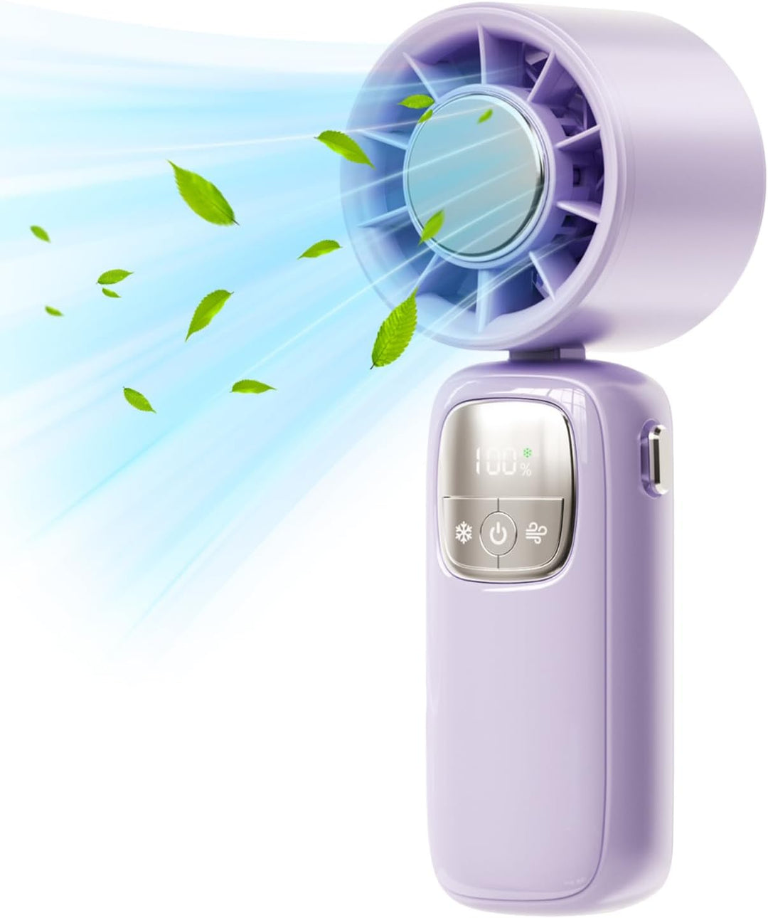 Przenośny składany wentylator ręczny z wyświetlaczem LED 100 prędkości