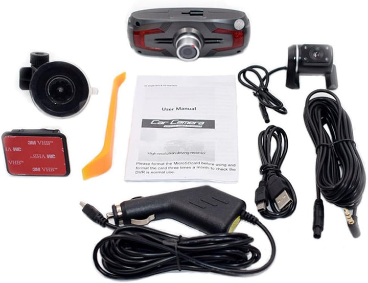 Dual Camera Dash Cam 2,7" LCD z 170° szerokokątnym i widokiem z tyłu