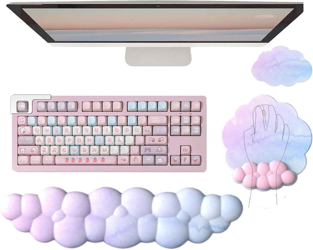 Chmurowa ergonomiczna podkładka pod nadgarstek z podkładką pod mysz i podstawką – Zeyora