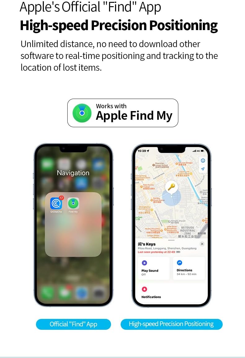 Smart Anti-Lost Locator breloczek – śledzenie w czasie rzeczywistym z Find My – Zeyora