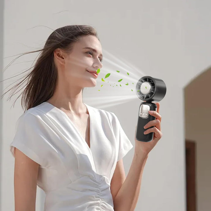 Przenośny składany wentylator ręczny z wyświetlaczem LED 100 prędkości