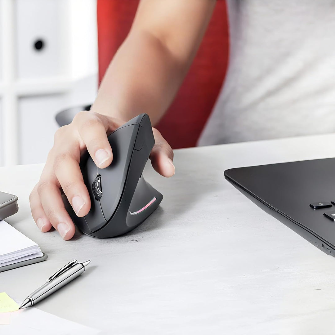 Bezprzewodowa mysz pionowa ergonomiczna z możliwością ładowania – Elvion