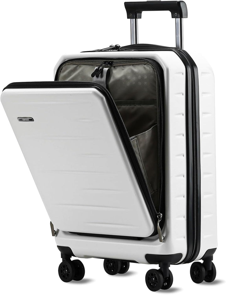 Rozszerzalna walizka twarda na kółkach z przednią kieszenią i zamkiem TSA