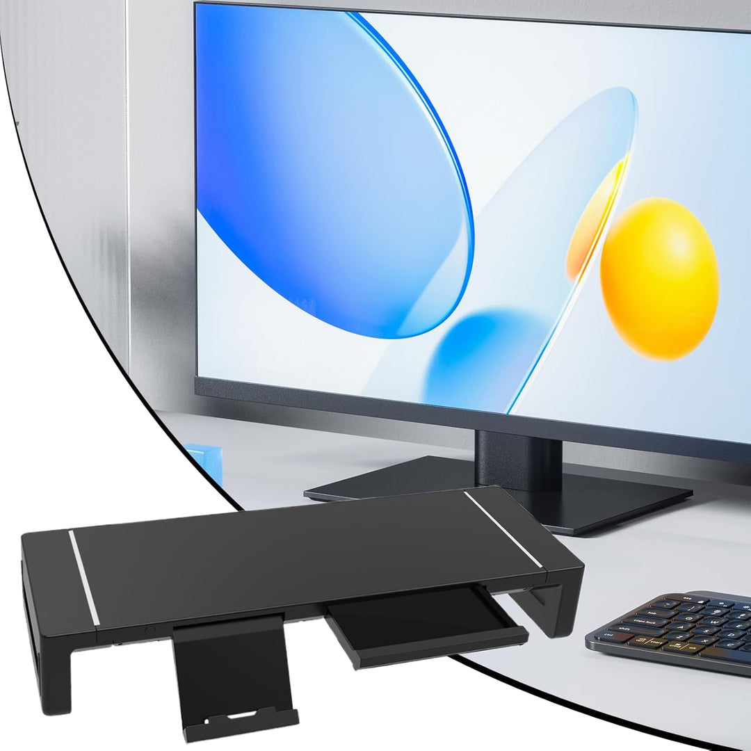 Regulowany stojak na monitor z szufladą – Stravon