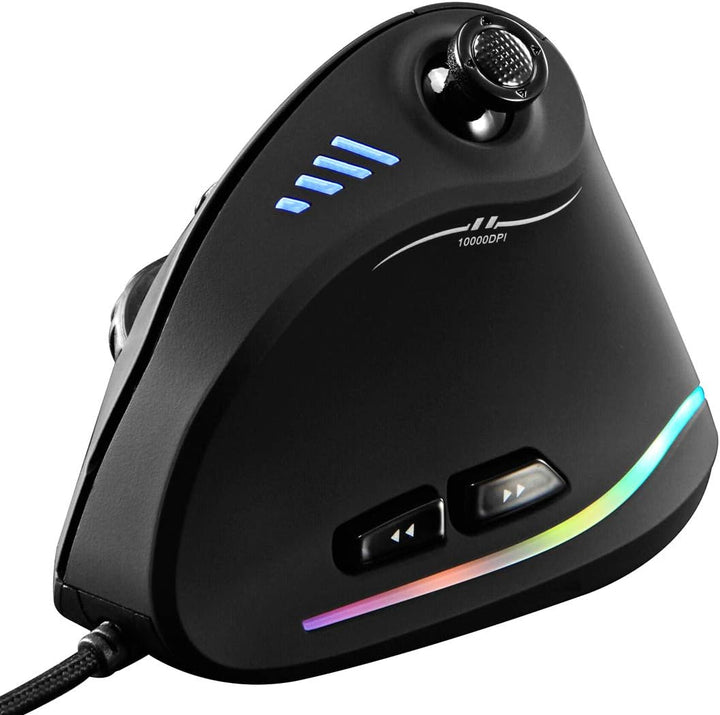 Pionowa mysz RGB do gier z joystickiem i 11 programowalnymi przyciskami – Kryvos