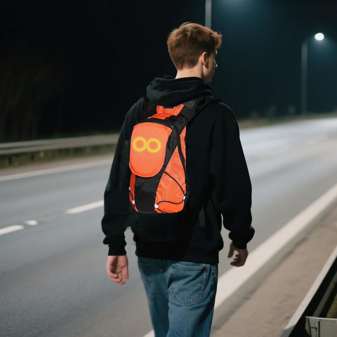 LED-Motorrad-plecak – Świecąca torba bezpieczeństwa na wycieczki i nocne jazdy – Lumaro