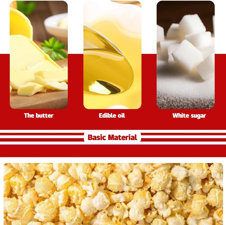 Retro Red elektryczny stół – maszyna do popcornu z timerem – Calvano