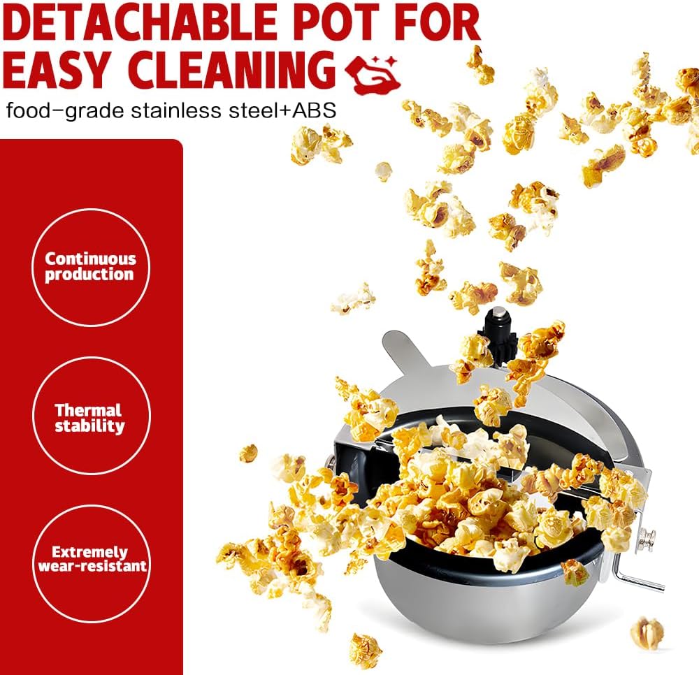 Retro Red elektryczny stół – maszyna do popcornu z timerem – Calvano