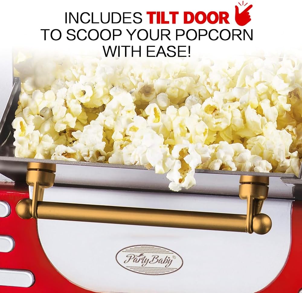 Retro Red elektryczny stół – maszyna do popcornu z timerem – Calvano