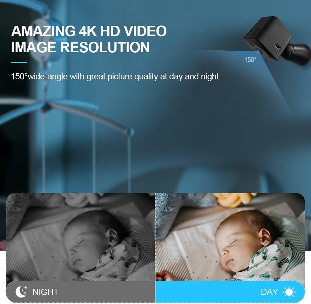 Mini-kamera bezpieczeństwa 4K WiFi ukryta kamera wewnętrzna z funkcją nocną