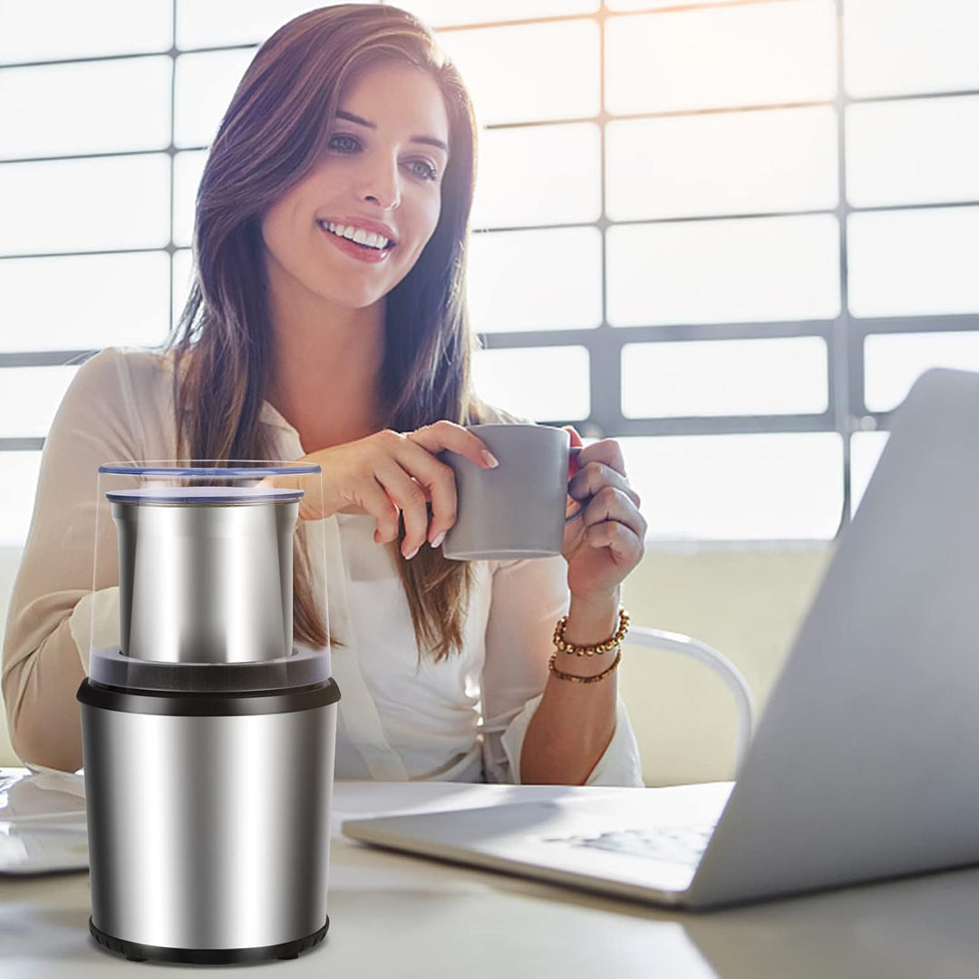 Elektromłynek do kawy i przypraw z wyjmowanym kubkiem – BrewMate