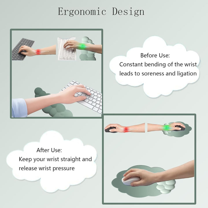 Chmurowa ergonomiczna podkładka pod nadgarstek z podkładką pod mysz i podstawką – Zeyora
