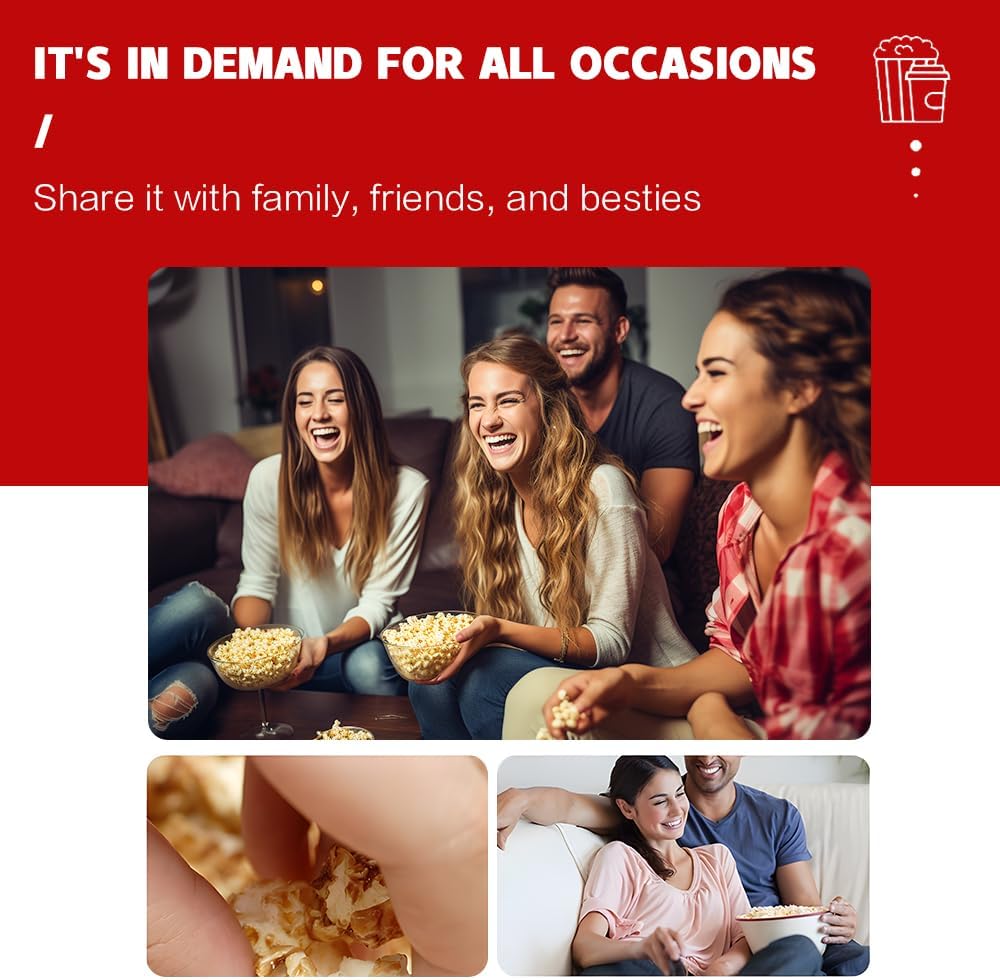 Retro Red elektryczny stół – maszyna do popcornu z timerem – Calvano