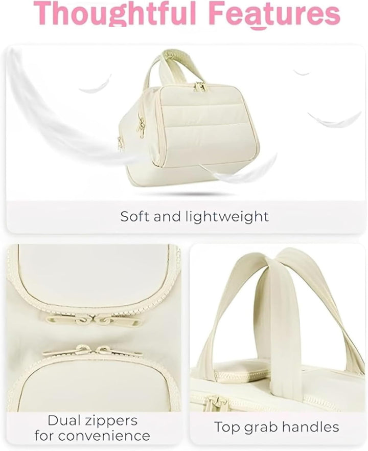 Torebka kosmetyczna podróżna – Duża wodoodporna torba na kosmetyki i organizer do makijażu (4-w-1) – Selvane